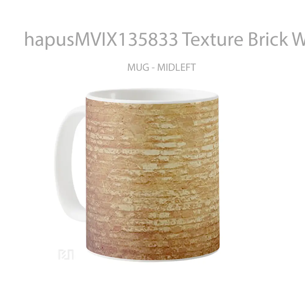 Mug Texture Brick Wall V2 Gelas Keramik Unik - All-side / Desain