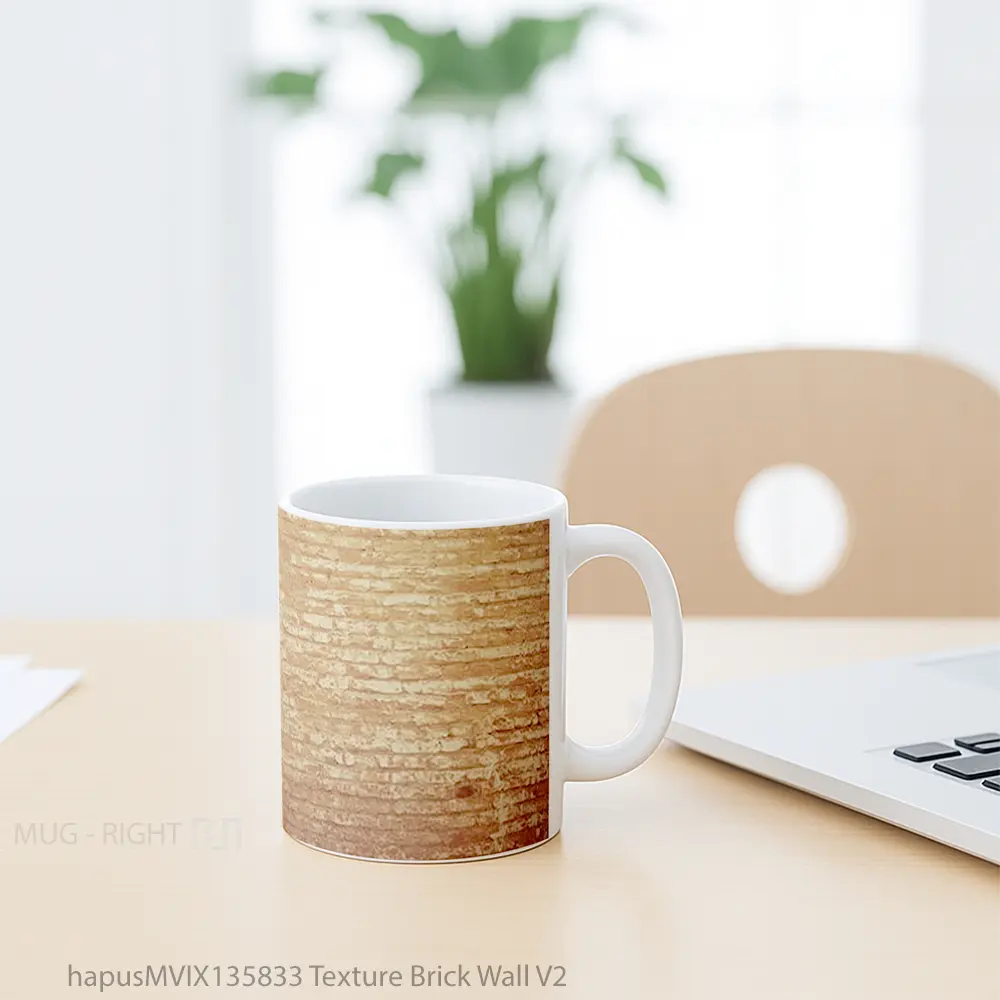 Mug Texture Brick Wall V2 Gelas Keramik Unik - All-side / Desain