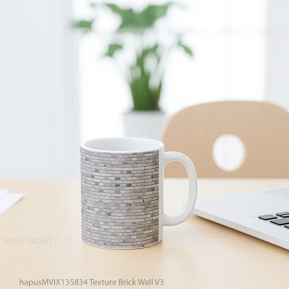 Mug Texture Brick Wall V3 Gelas Keramik Unik - All-side / Desain