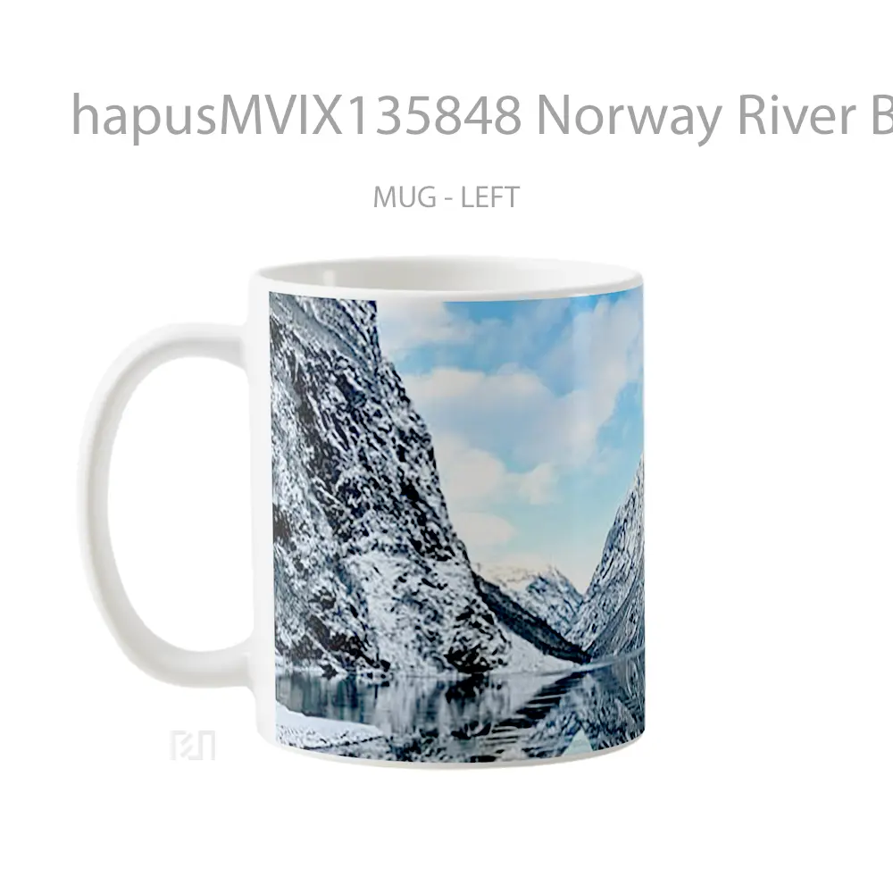 Mug Norway River Between Mountains Gelas Pemandangan Alam - All-side / Desain
