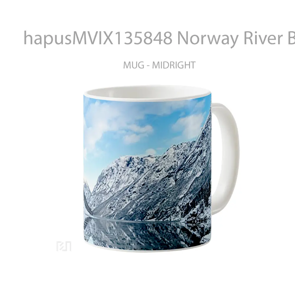 Mug Norway River Between Mountains Gelas Pemandangan Alam - All-side / Desain