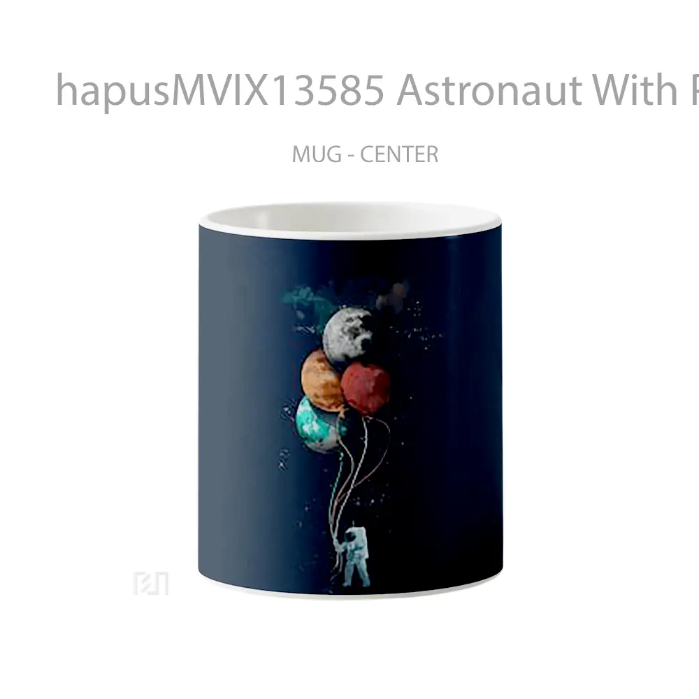 Mug Astronaut With Planets As Balloons Gelas Astronomi