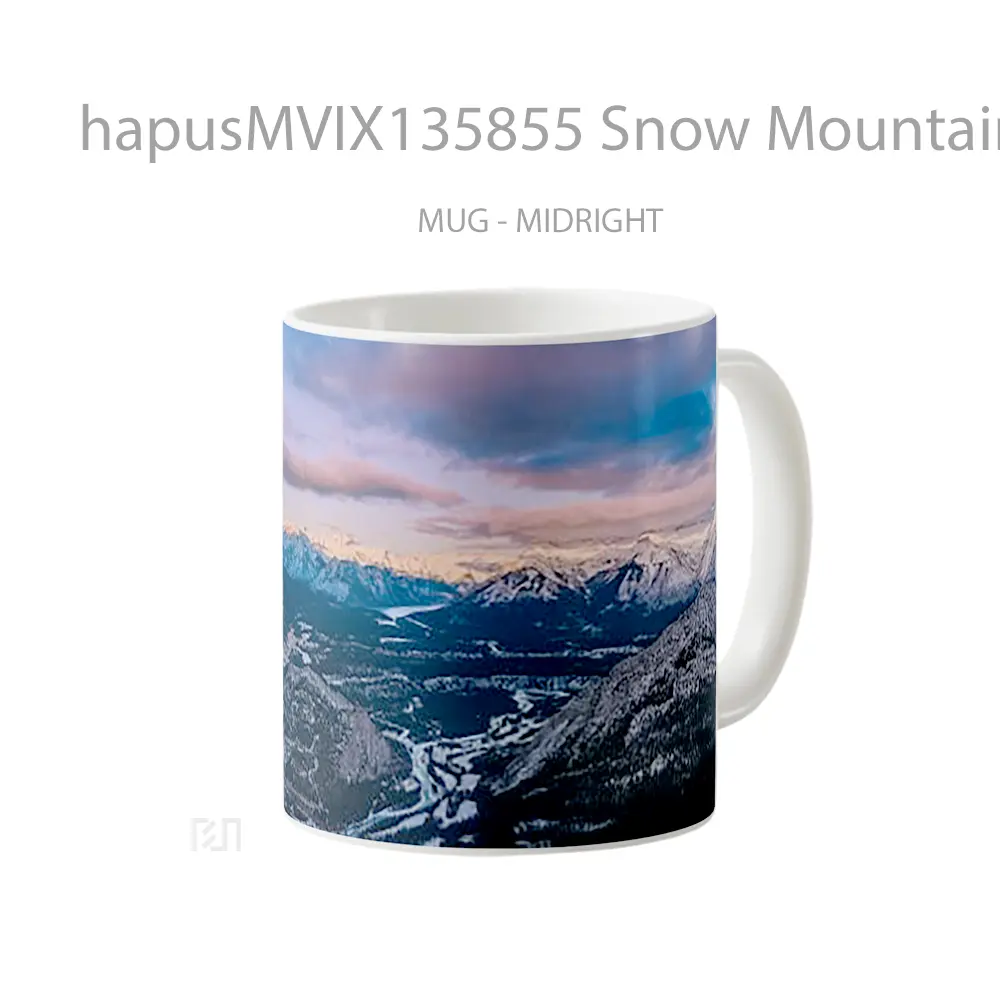 Mug Snow Mountains V1 Gelas Pemandangan Alam - All-side / Desain