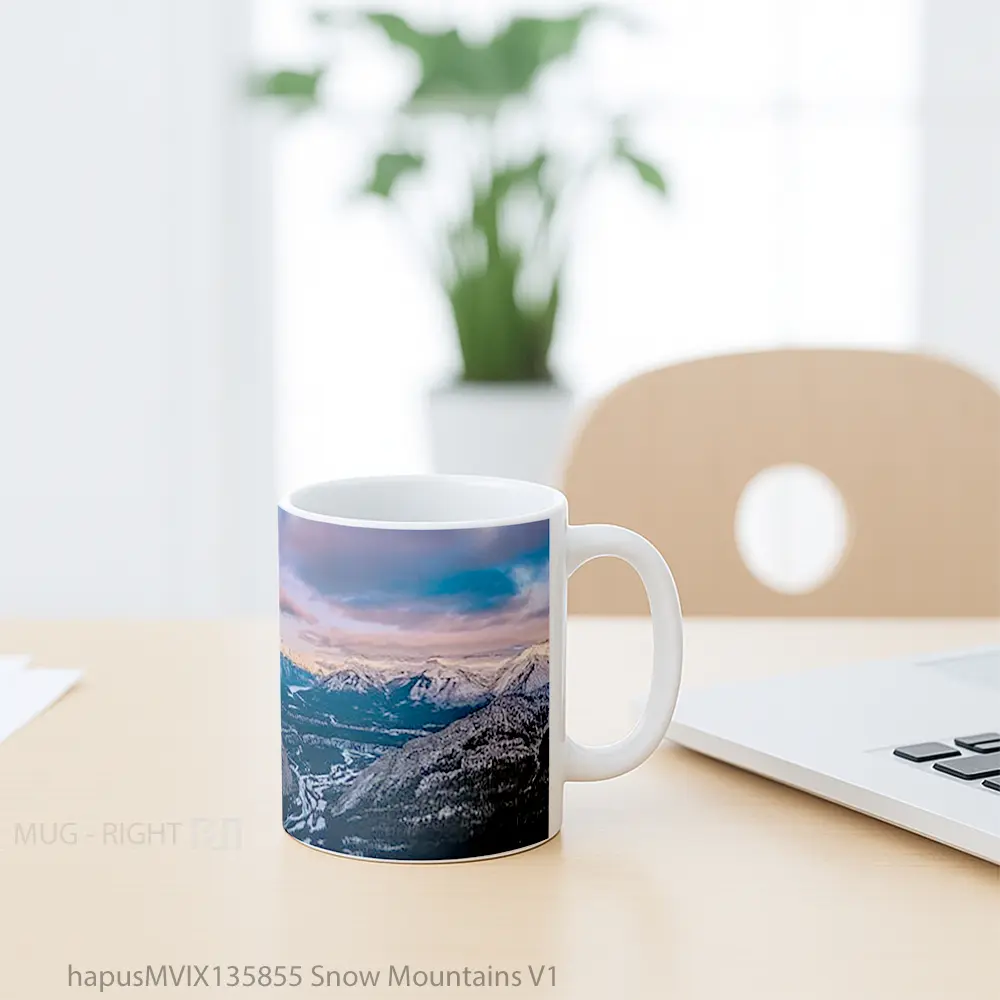Mug Snow Mountains V1 Gelas Pemandangan Alam - All-side / Desain