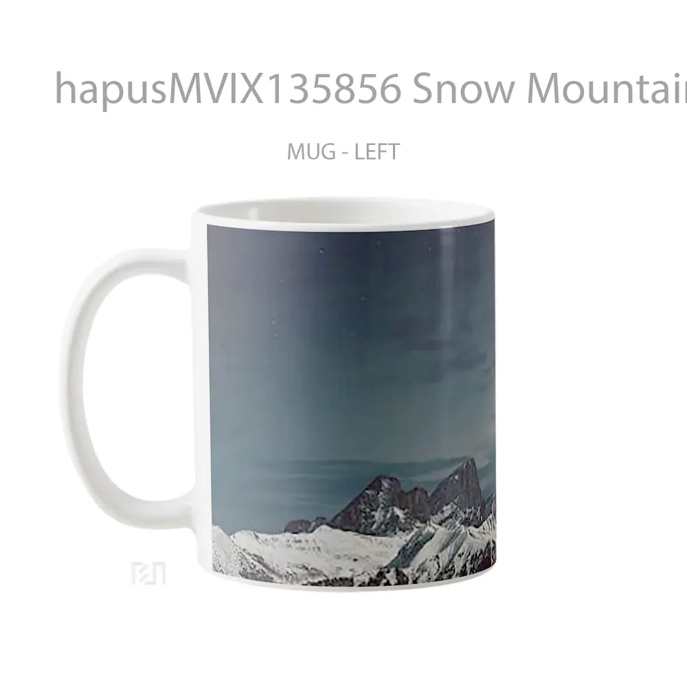 Mug Snow Mountains V2 Gelas Pemandangan Alam - All-side / Desain