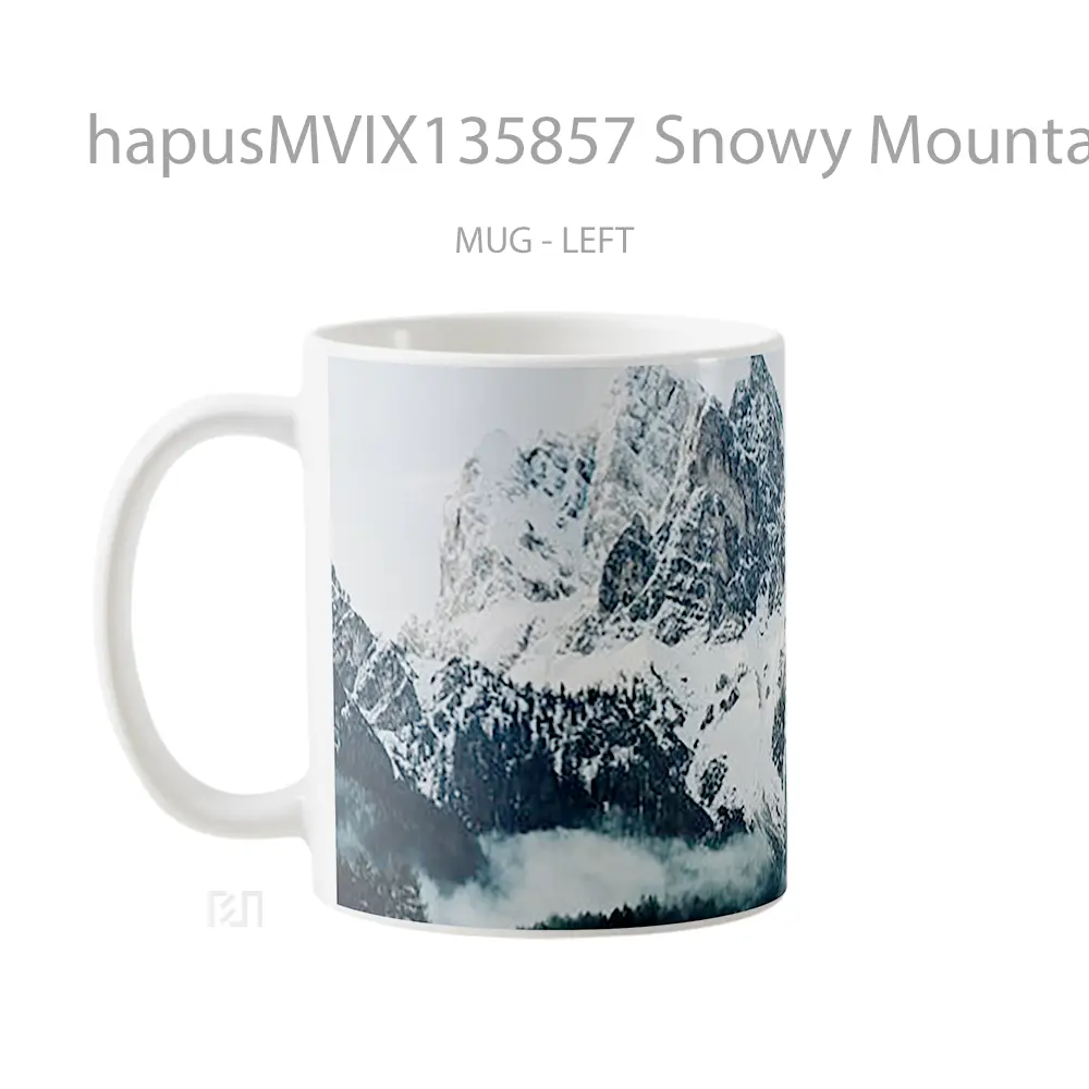 Mug Snowy Mountains With Forest Gelas Pemandangan Alam - All-side / Desain