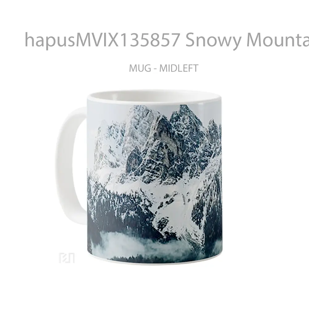 Mug Snowy Mountains With Forest Gelas Pemandangan Alam - All-side / Desain