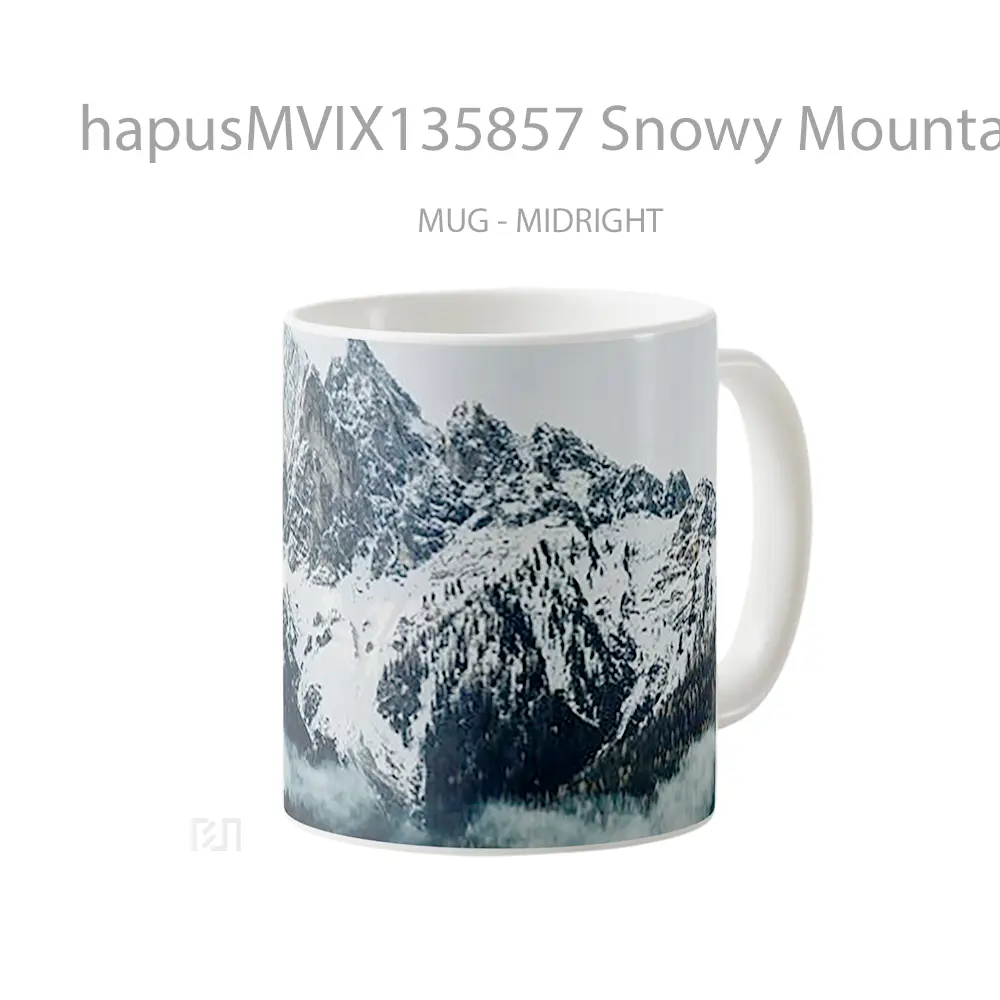 Mug Snowy Mountains With Forest Gelas Pemandangan Alam - All-side / Desain