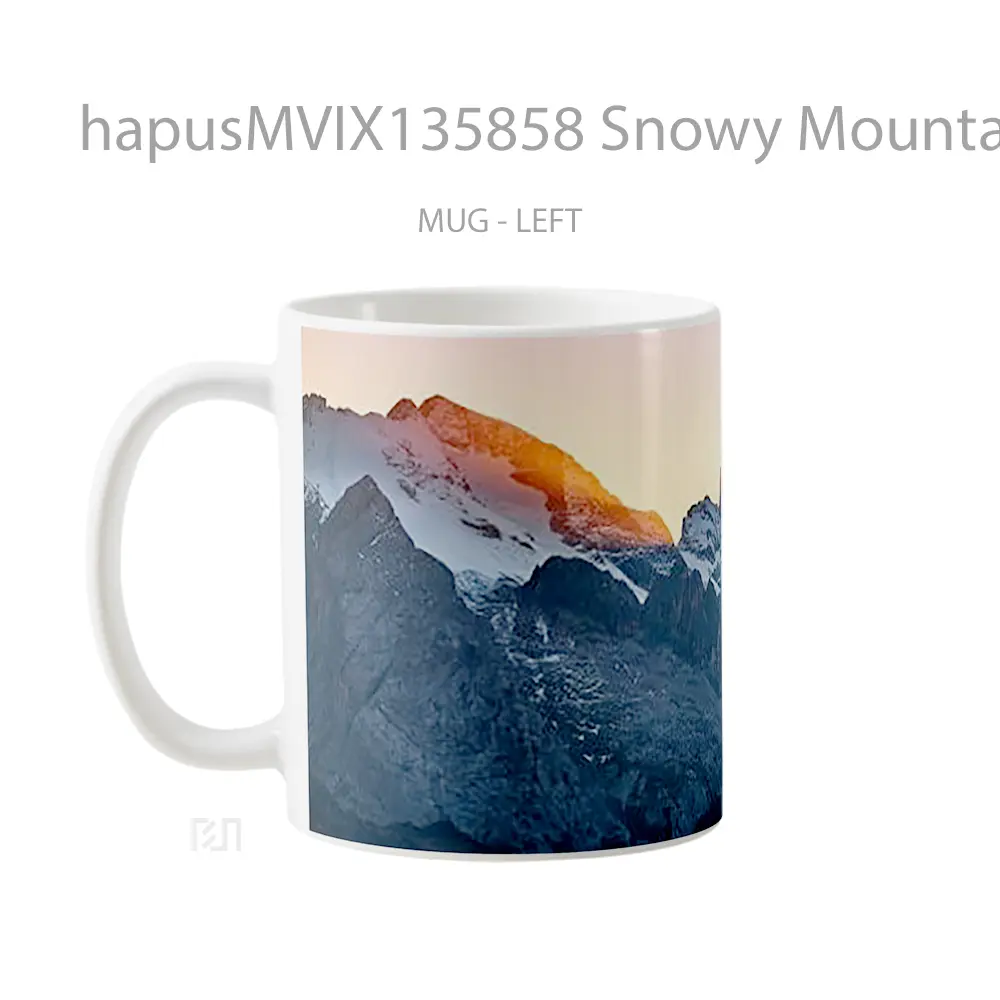 Mug Snowy Mountains In Sunset Gelas Pemandangan Alam - All-side / Desain