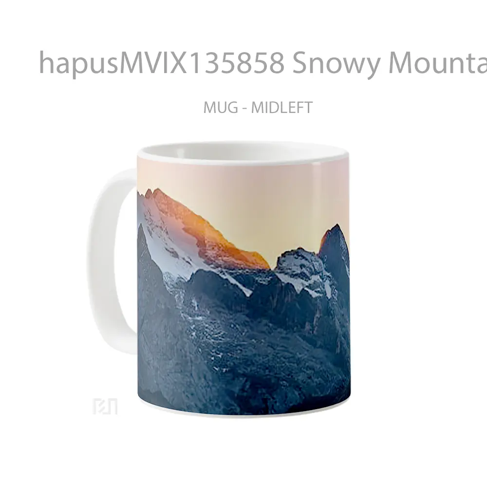 Mug Snowy Mountains In Sunset Gelas Pemandangan Alam - All-side / Desain