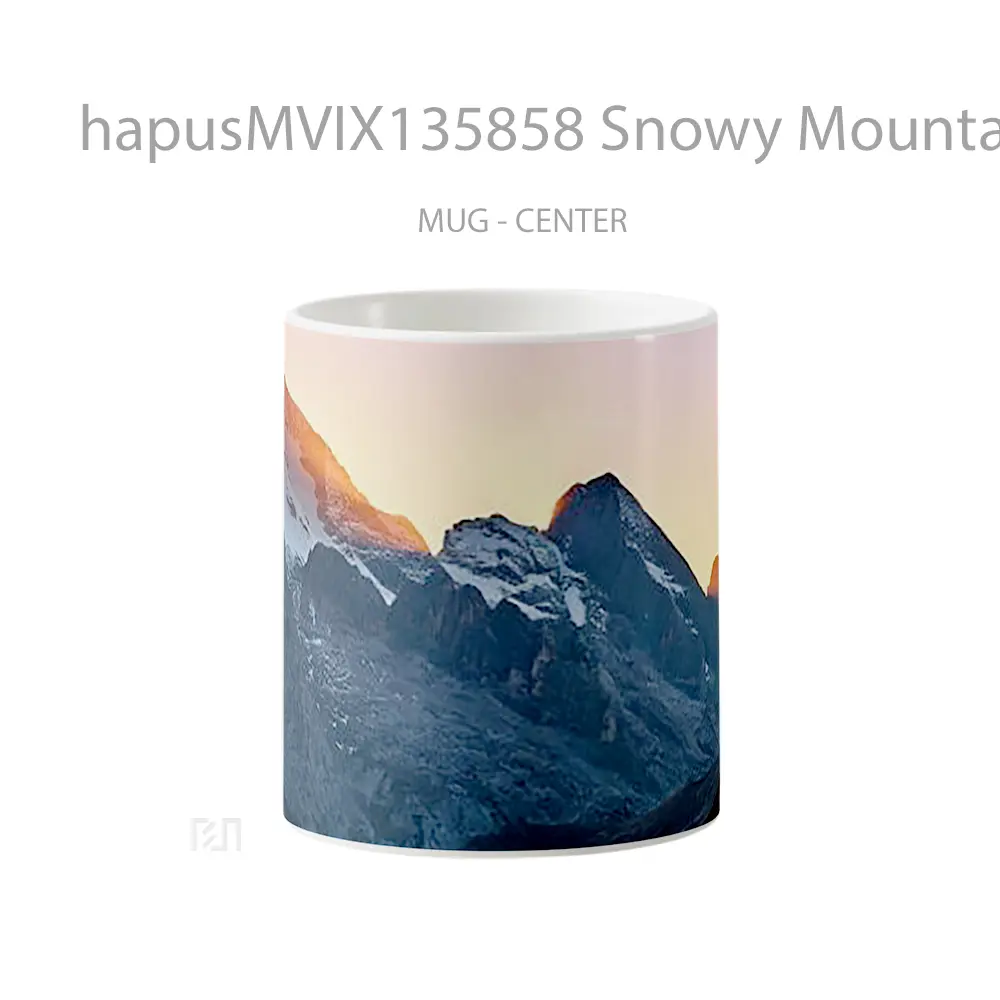 Mug Snowy Mountains In Sunset Gelas Pemandangan Alam