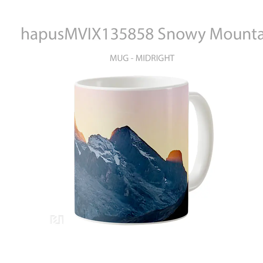 Mug Snowy Mountains In Sunset Gelas Pemandangan Alam - All-side / Desain