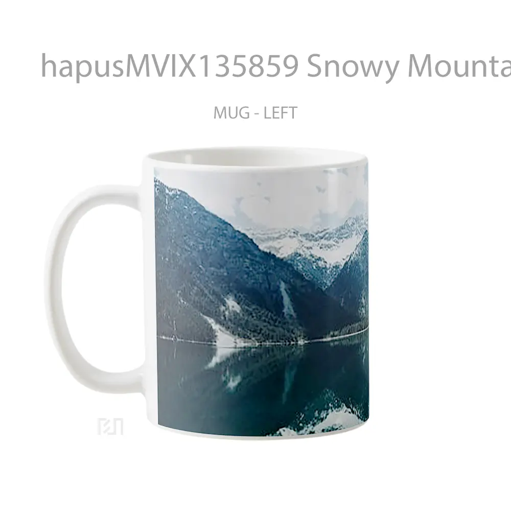 Mug Snowy Mountains In Forest And Lake Gelas Pemandangan Alam - All-side / Desain