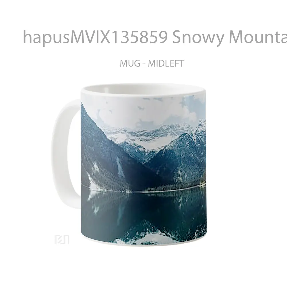 Mug Snowy Mountains In Forest And Lake Gelas Pemandangan Alam - All-side / Desain
