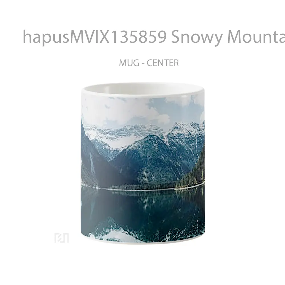 Mug Keramik Premium SNI - Mug Snowy Mountains In Forest And Lake Gelas Pemandangan Alam