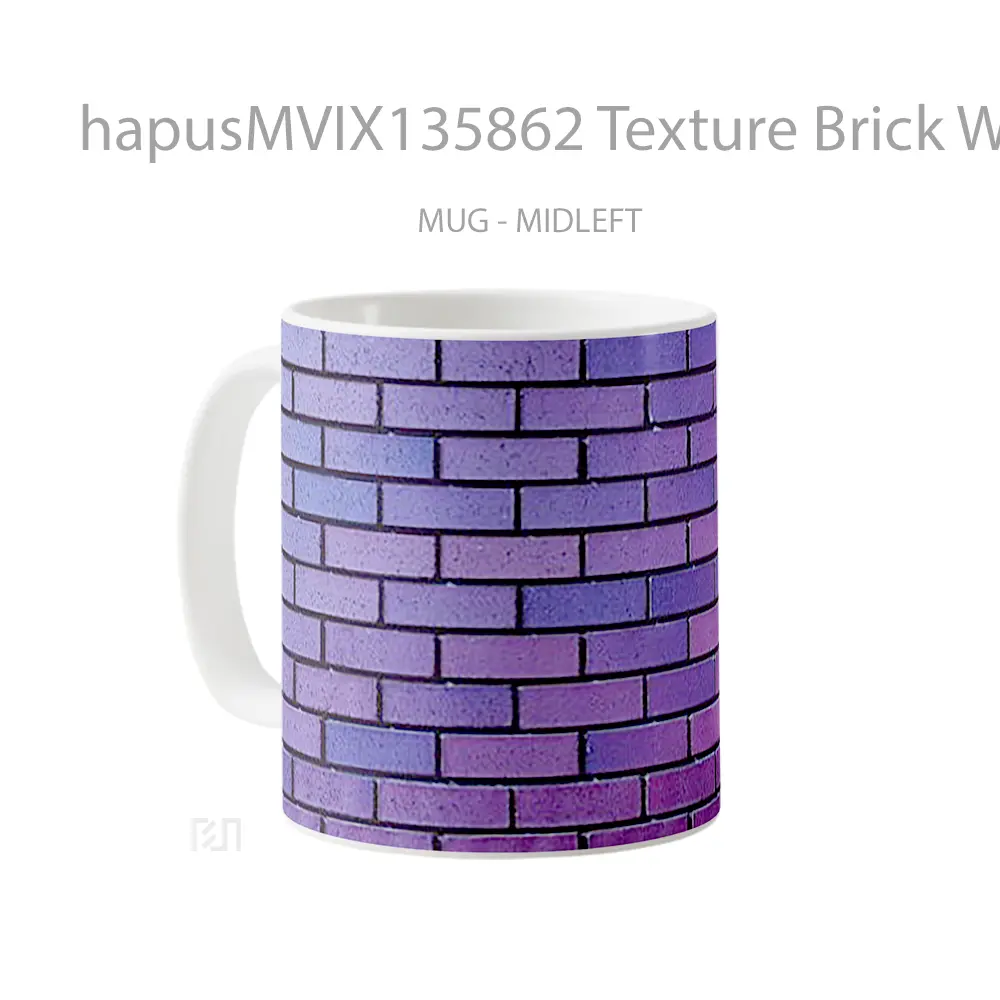 Mug Texture Brick Wall V4 Gelas Keramik Unik - All-side / Desain