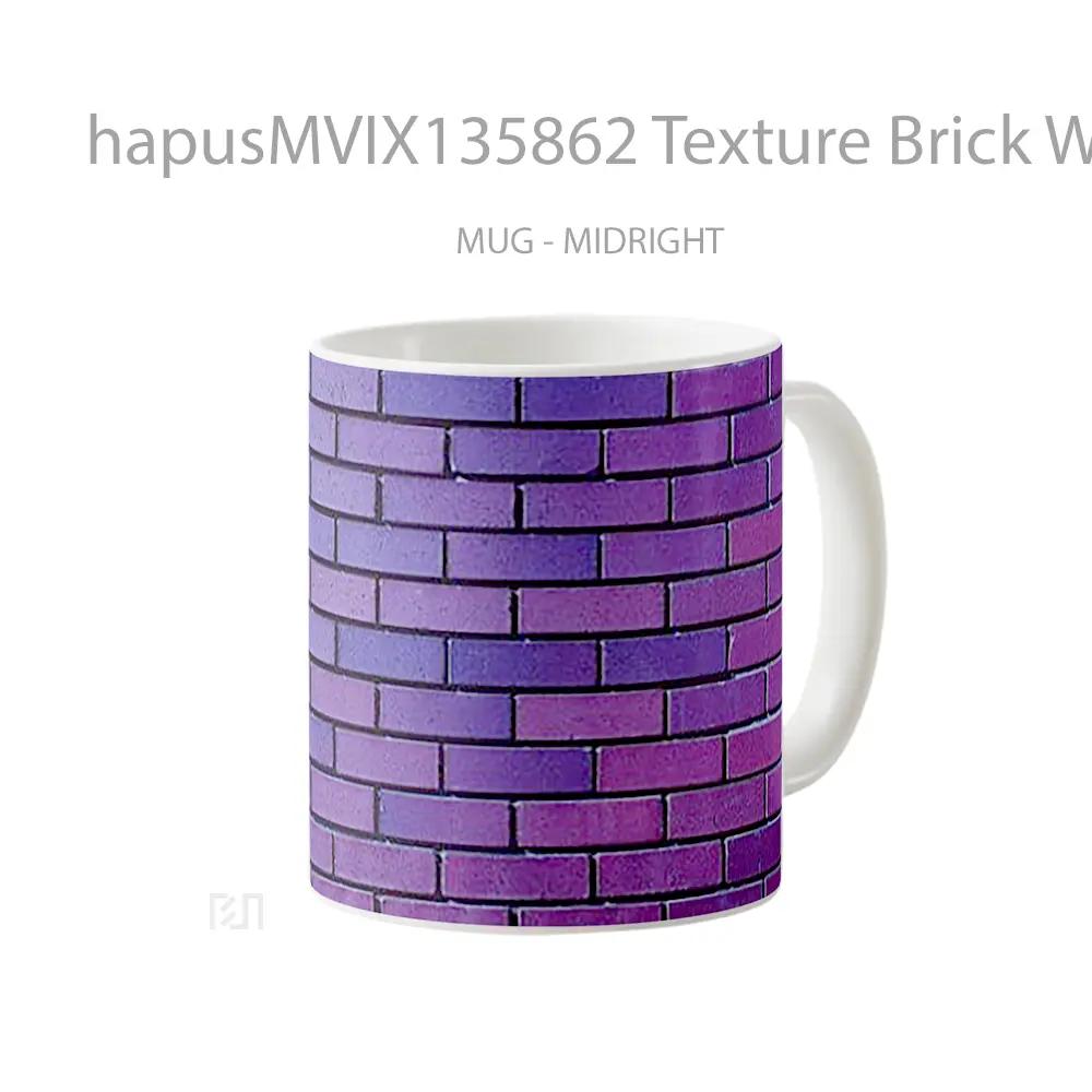 Mug Texture Brick Wall V4 Gelas Keramik Unik - All-side / Desain