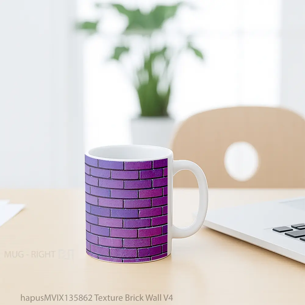 Mug Texture Brick Wall V4 Gelas Keramik Unik - All-side / Desain