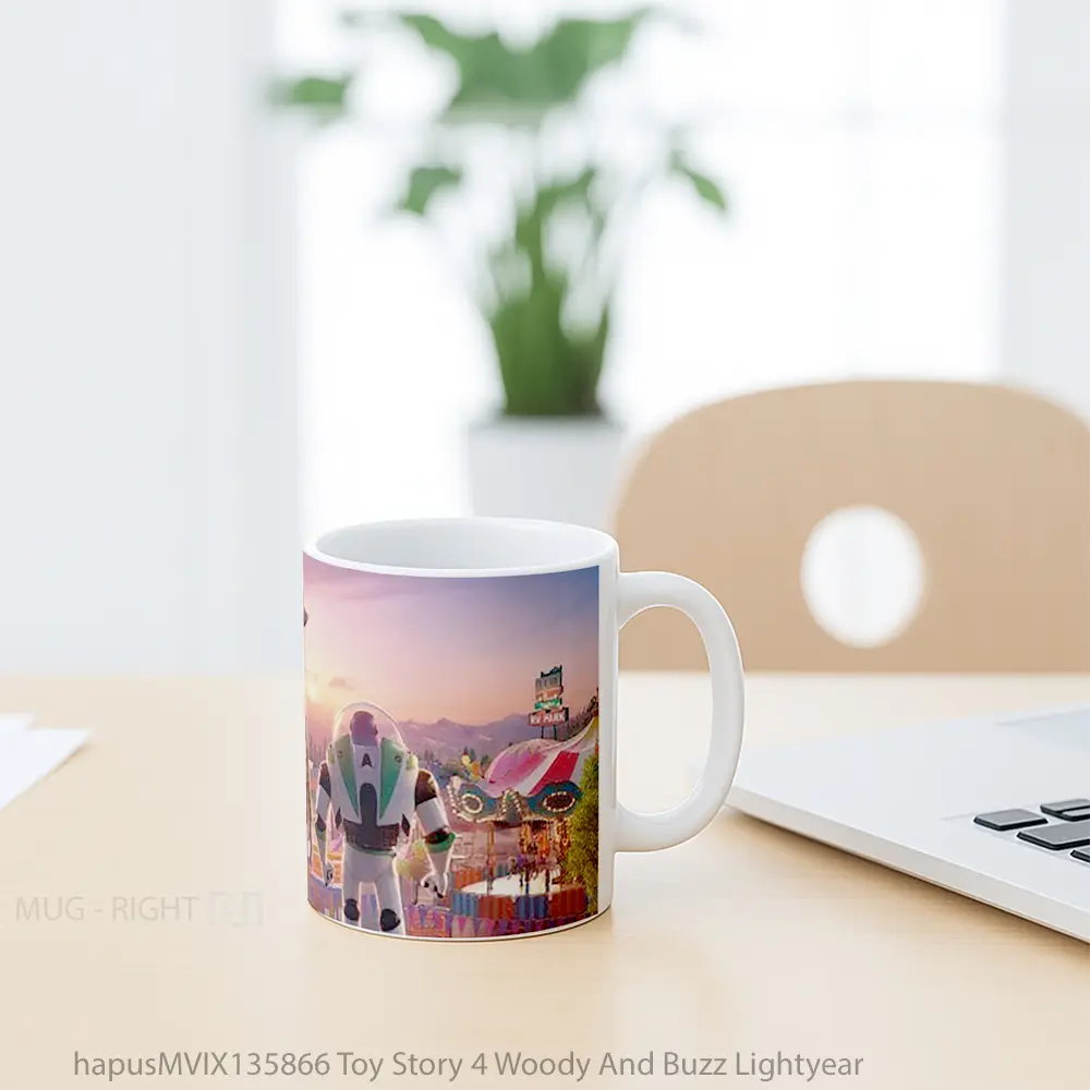 Mug Toy Story 4 Woody And Buzz Lightyear Gelas Keramik Unik - All-side / Desain
