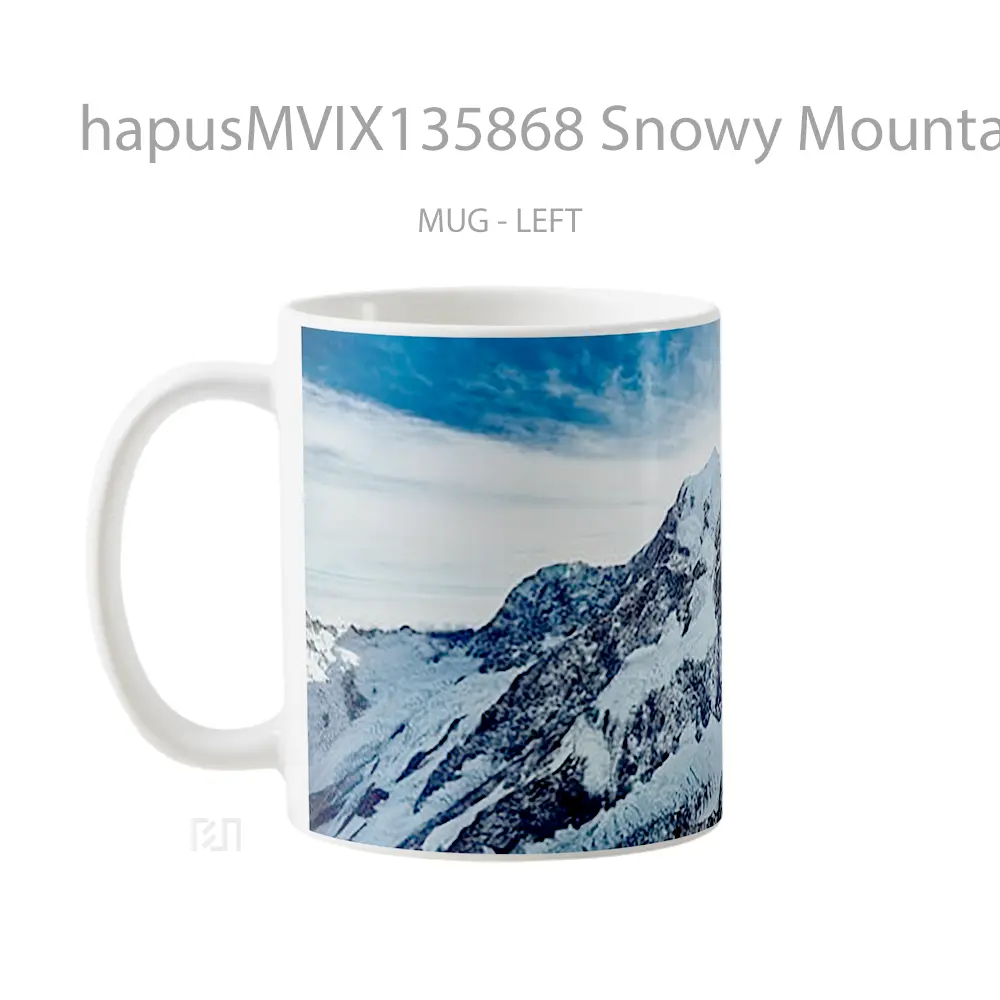 Mug Snowy Mountains In New Zealand Gelas Pemandangan Alam - All-side / Desain