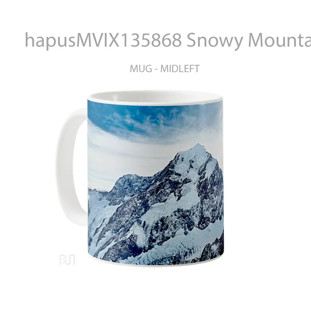 Mug Snowy Mountains In New Zealand Gelas Pemandangan Alam - All-side / Desain