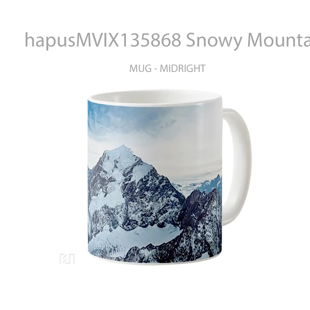Mug Snowy Mountains In New Zealand Gelas Pemandangan Alam - All-side / Desain