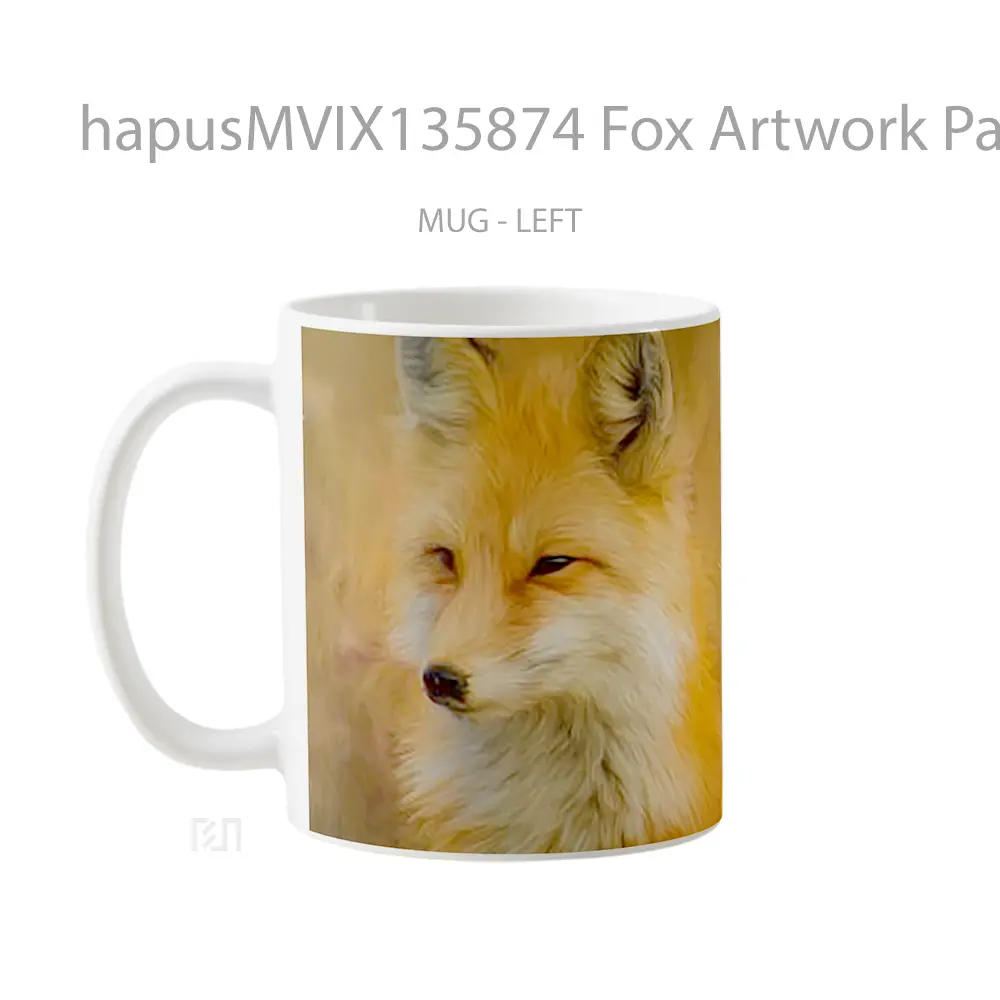 Mug Fox Artwork Painting Gelas Hewan Lucu - All-side / Desain