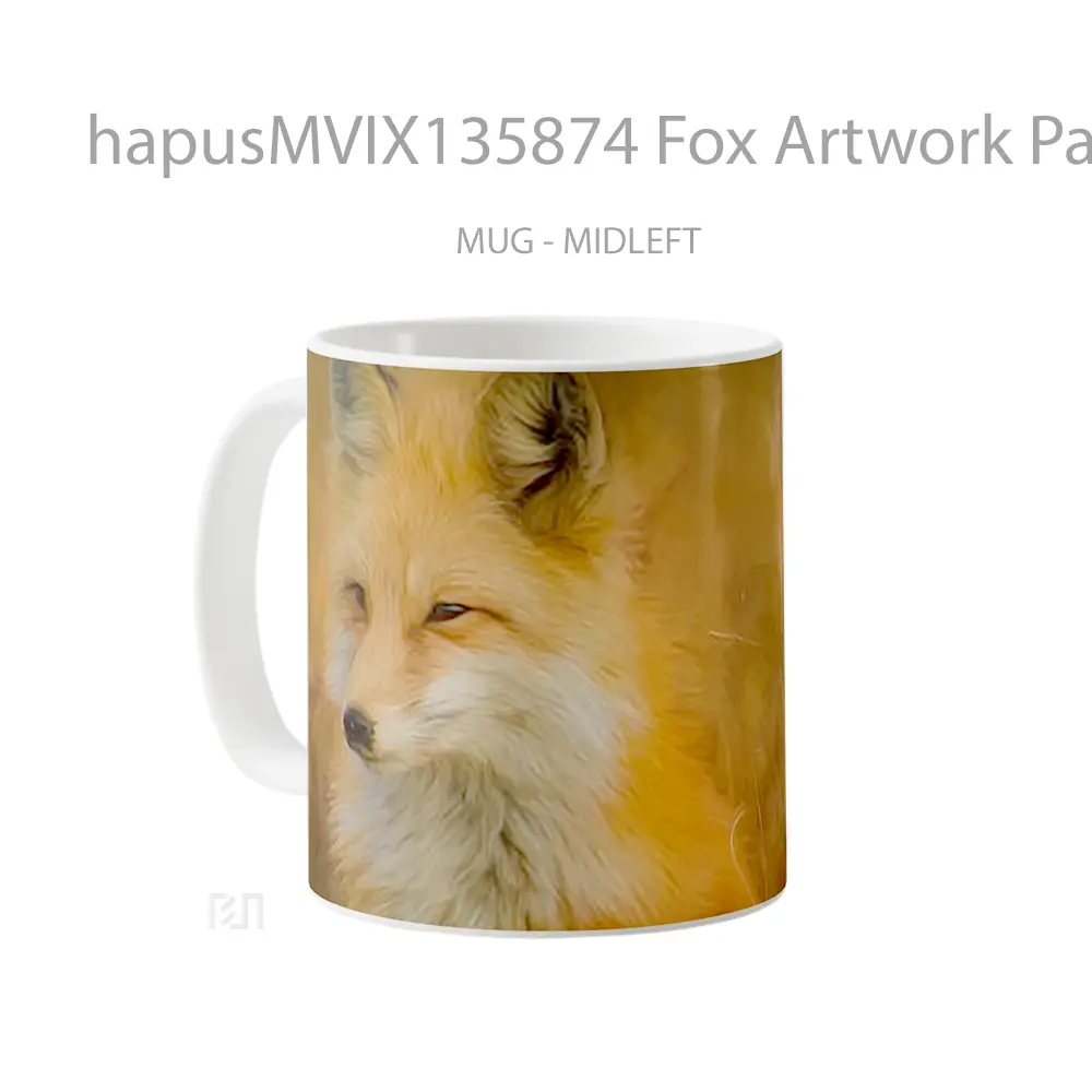 Mug Fox Artwork Painting Gelas Hewan Lucu - All-side / Desain