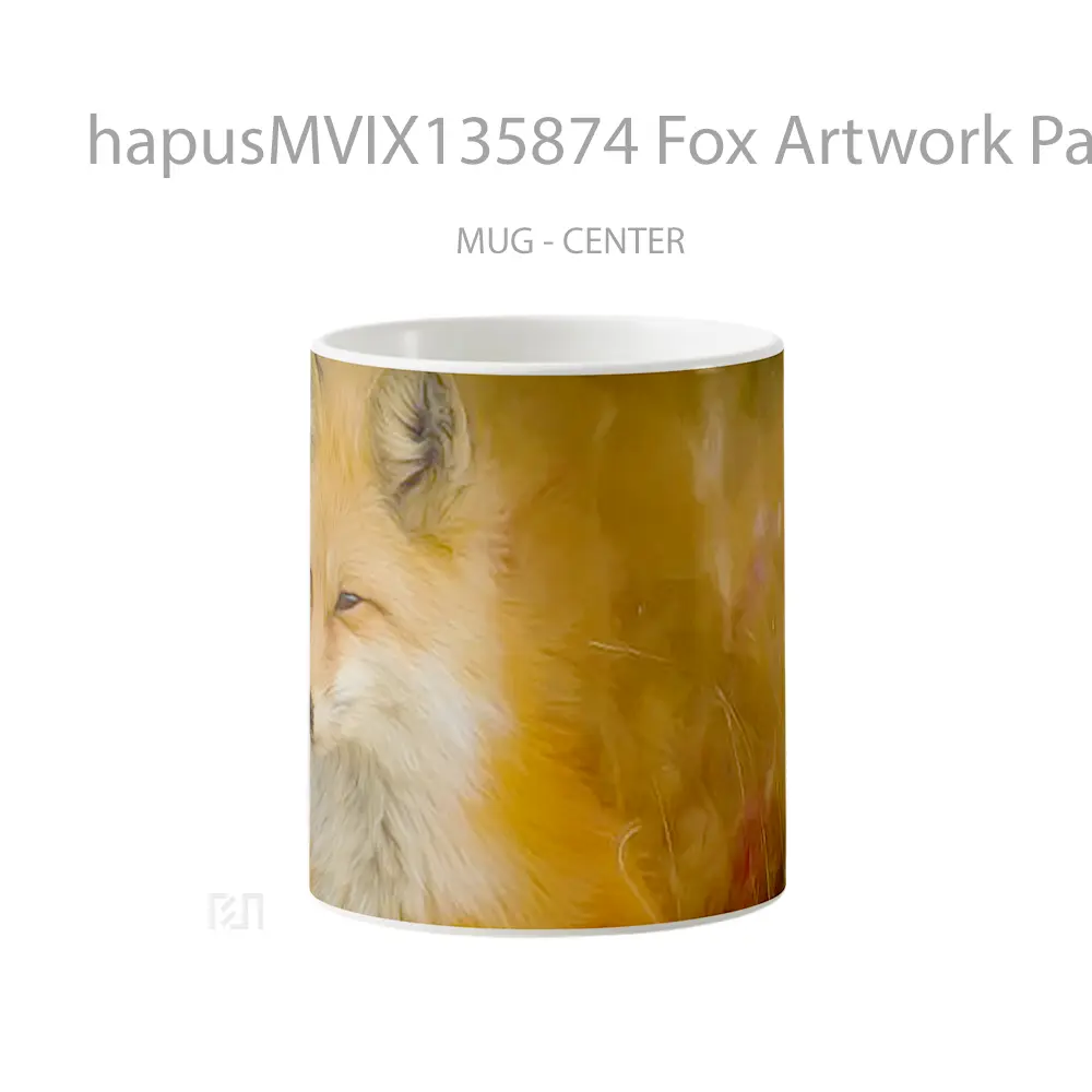 Mug Fox Artwork Painting Gelas Hewan Lucu