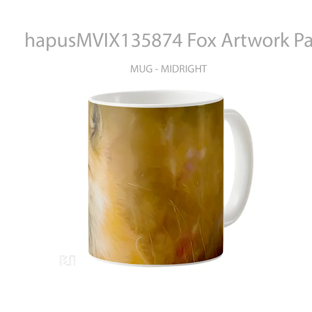 Mug Fox Artwork Painting Gelas Hewan Lucu - All-side / Desain