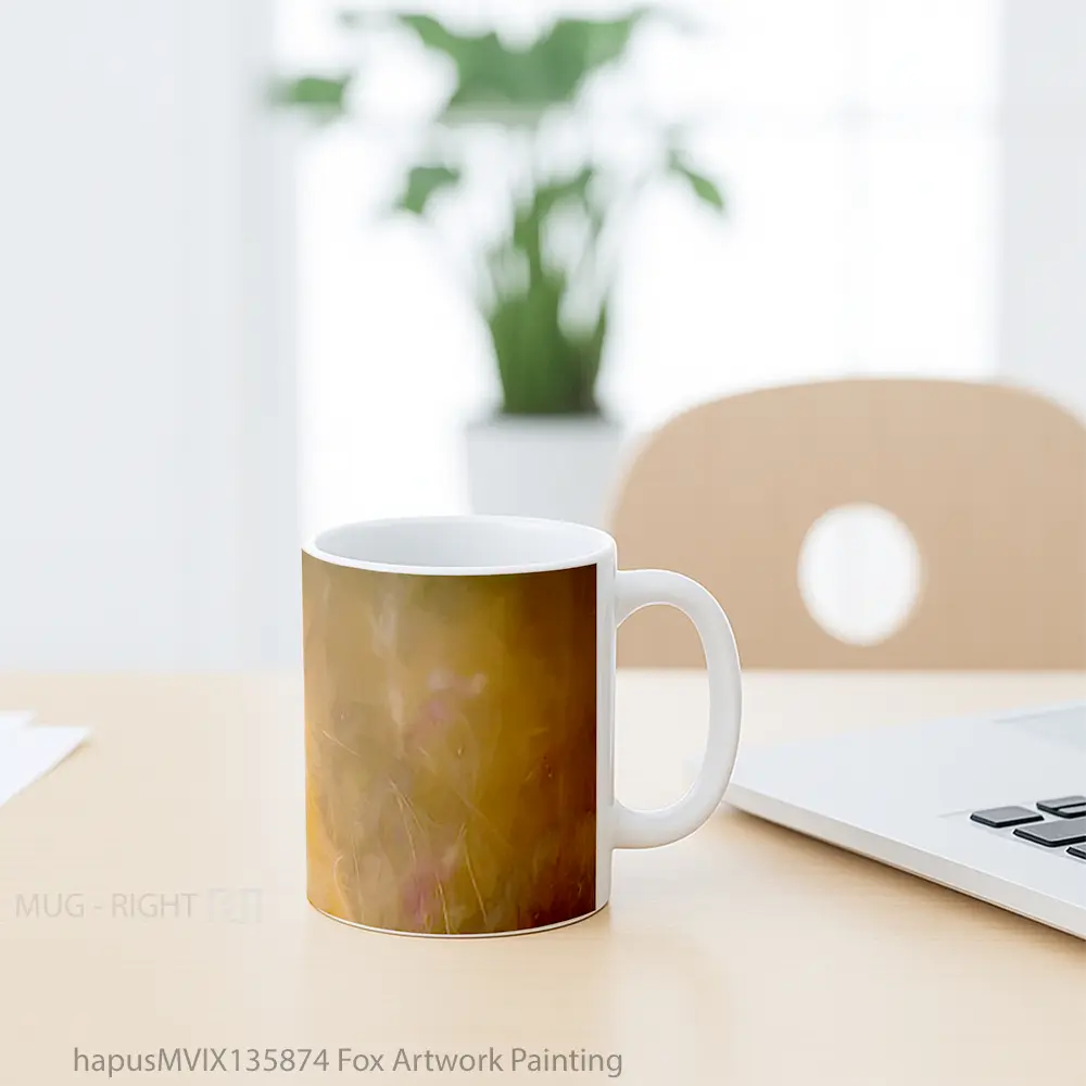 Mug Fox Artwork Painting Gelas Hewan Lucu - All-side / Desain