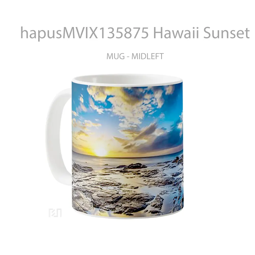 Mug Hawaii Sunset Gelas Pemandangan Alam - All-side / Desain