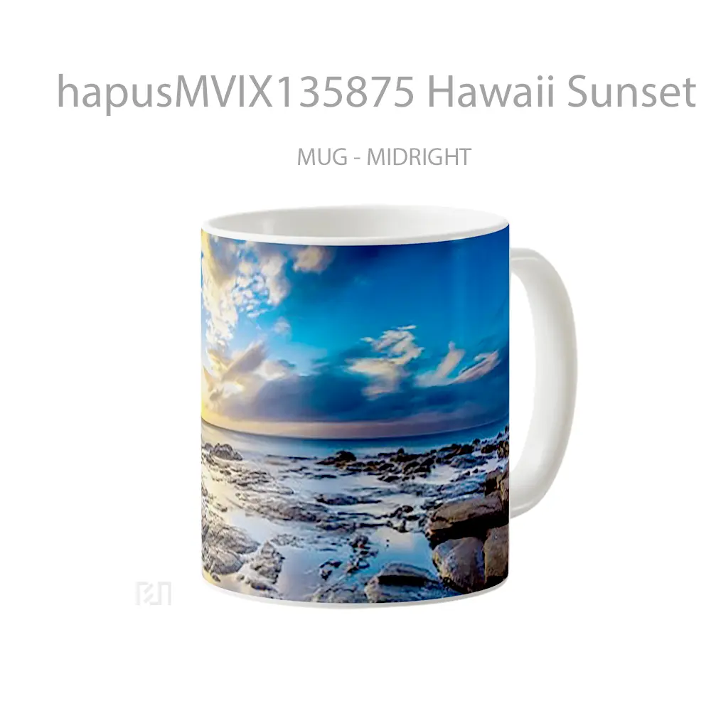 Mug Hawaii Sunset Gelas Pemandangan Alam - All-side / Desain