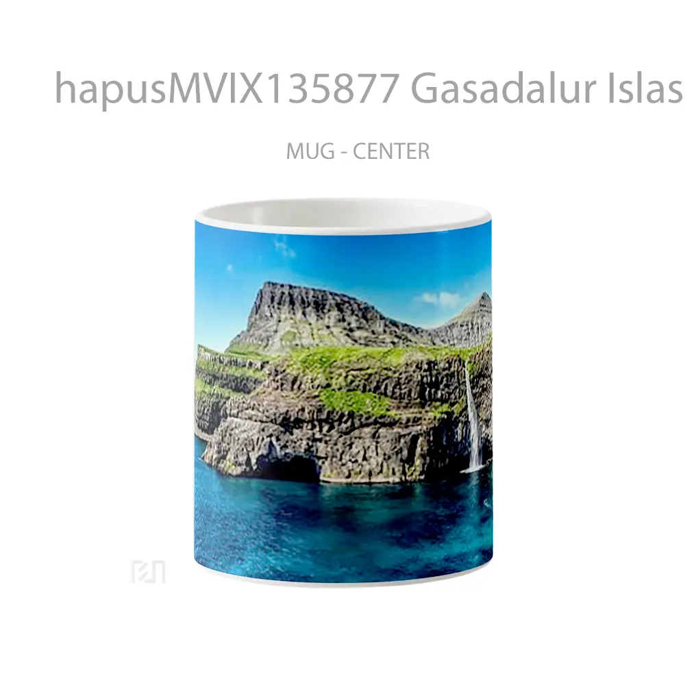 Mug Gasadalur Islas Feroe Gelas Keramik Unik