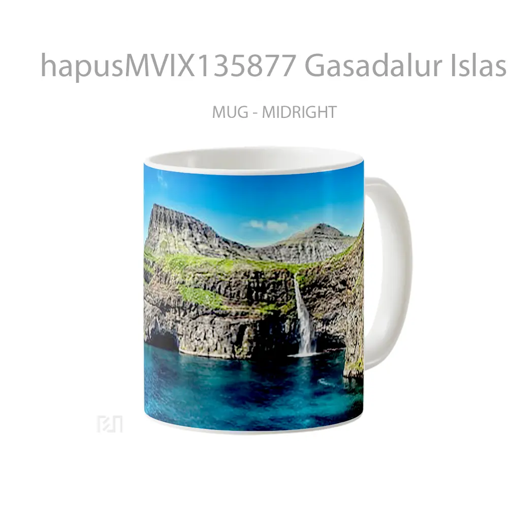 Mug Gasadalur Islas Feroe Gelas Keramik Unik - All-side / Desain