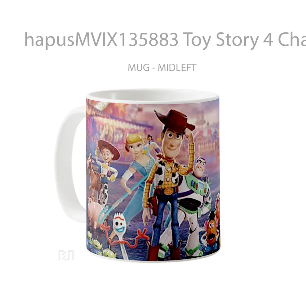 Mug Toy Story 4 Characters Poster Gelas Keramik Unik - All-side / Desain