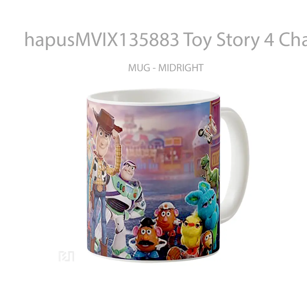 Mug Toy Story 4 Characters Poster Gelas Keramik Unik - All-side / Desain