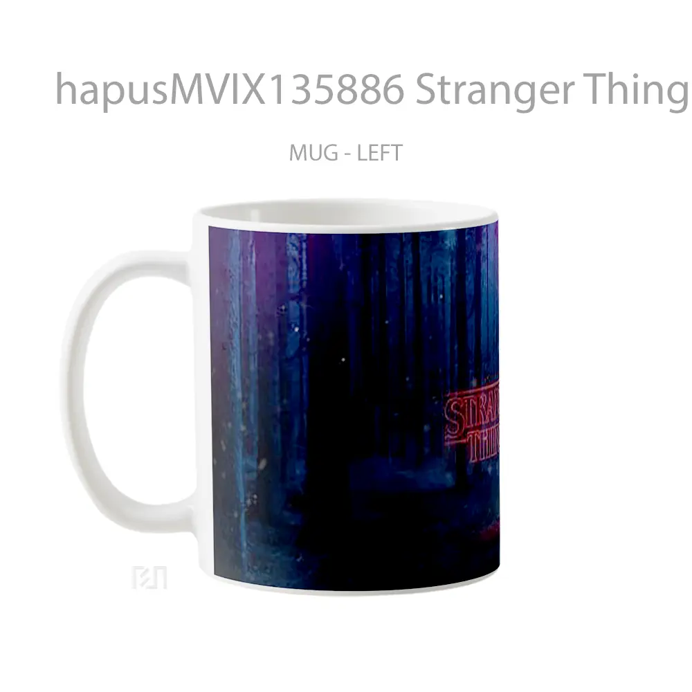 Mug Stranger Things Bosque Logo Netflix Gelas Keramik Unik - All-side / Desain