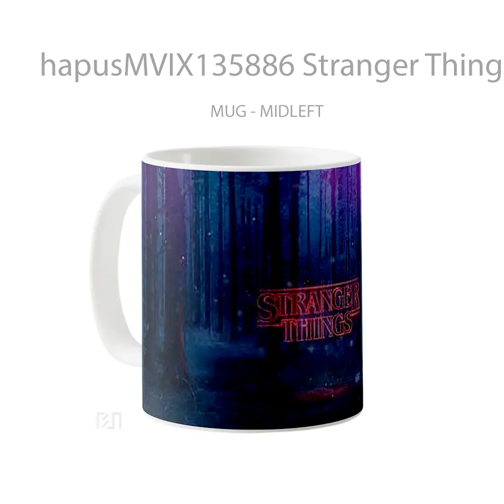 Mug Stranger Things Bosque Logo Netflix Gelas Keramik Unik - All-side / Desain