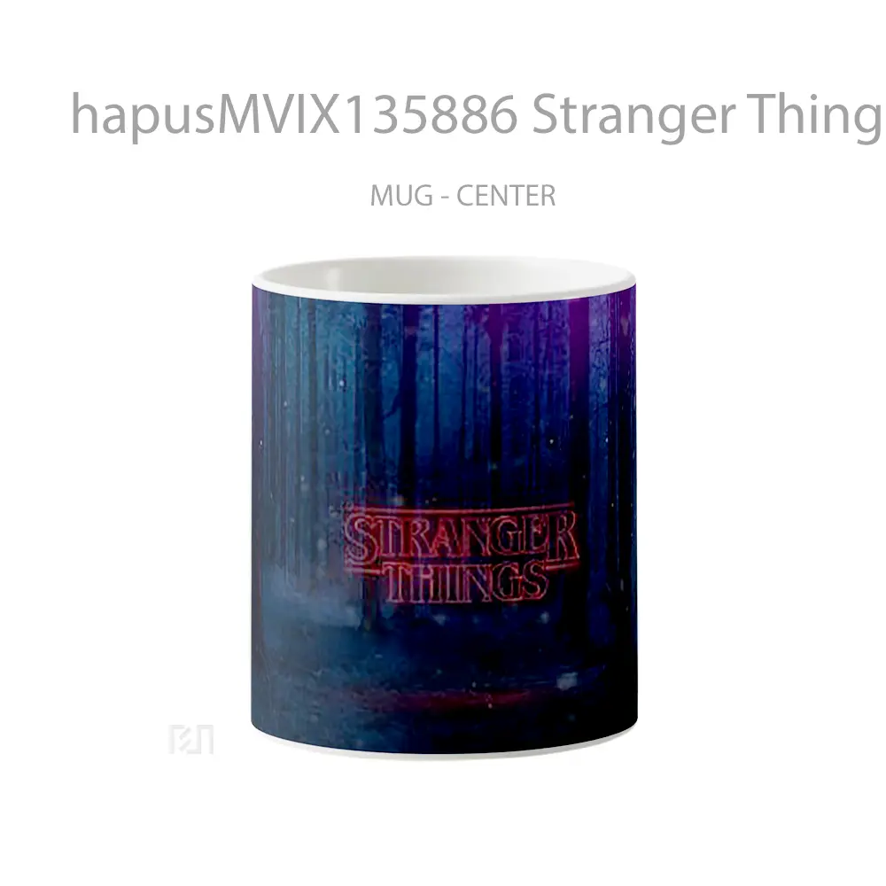 Mug Stranger Things Bosque Logo Netflix Gelas Keramik Unik