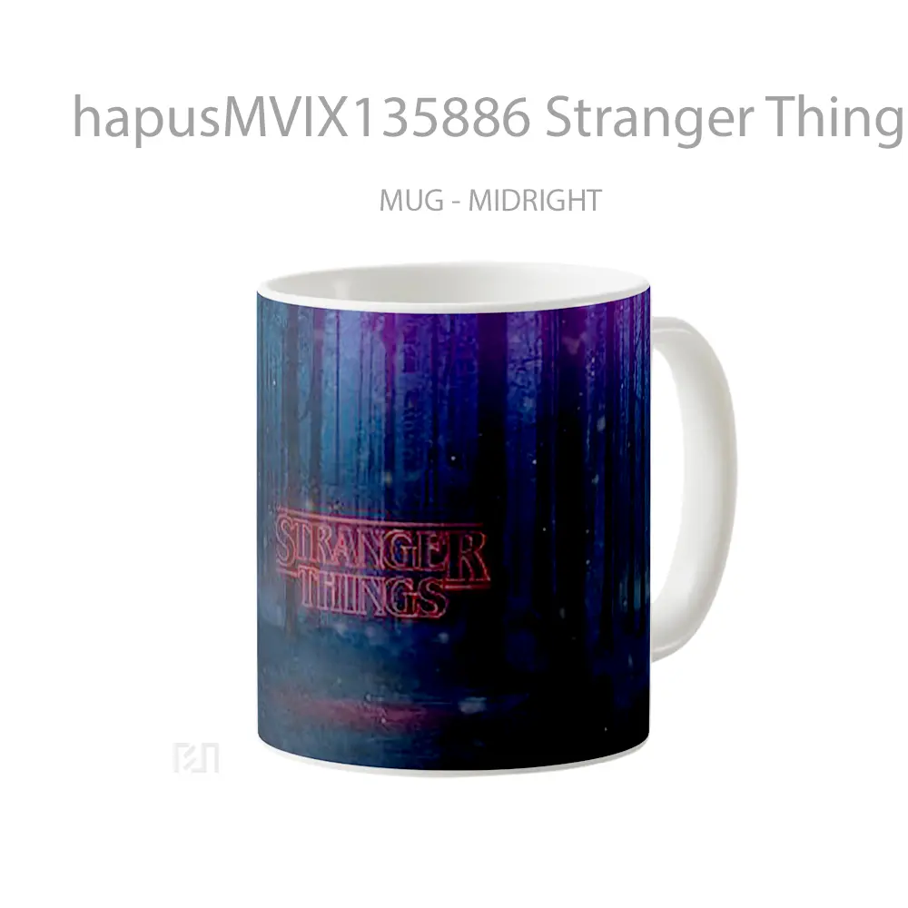 Mug Stranger Things Bosque Logo Netflix Gelas Keramik Unik - All-side / Desain