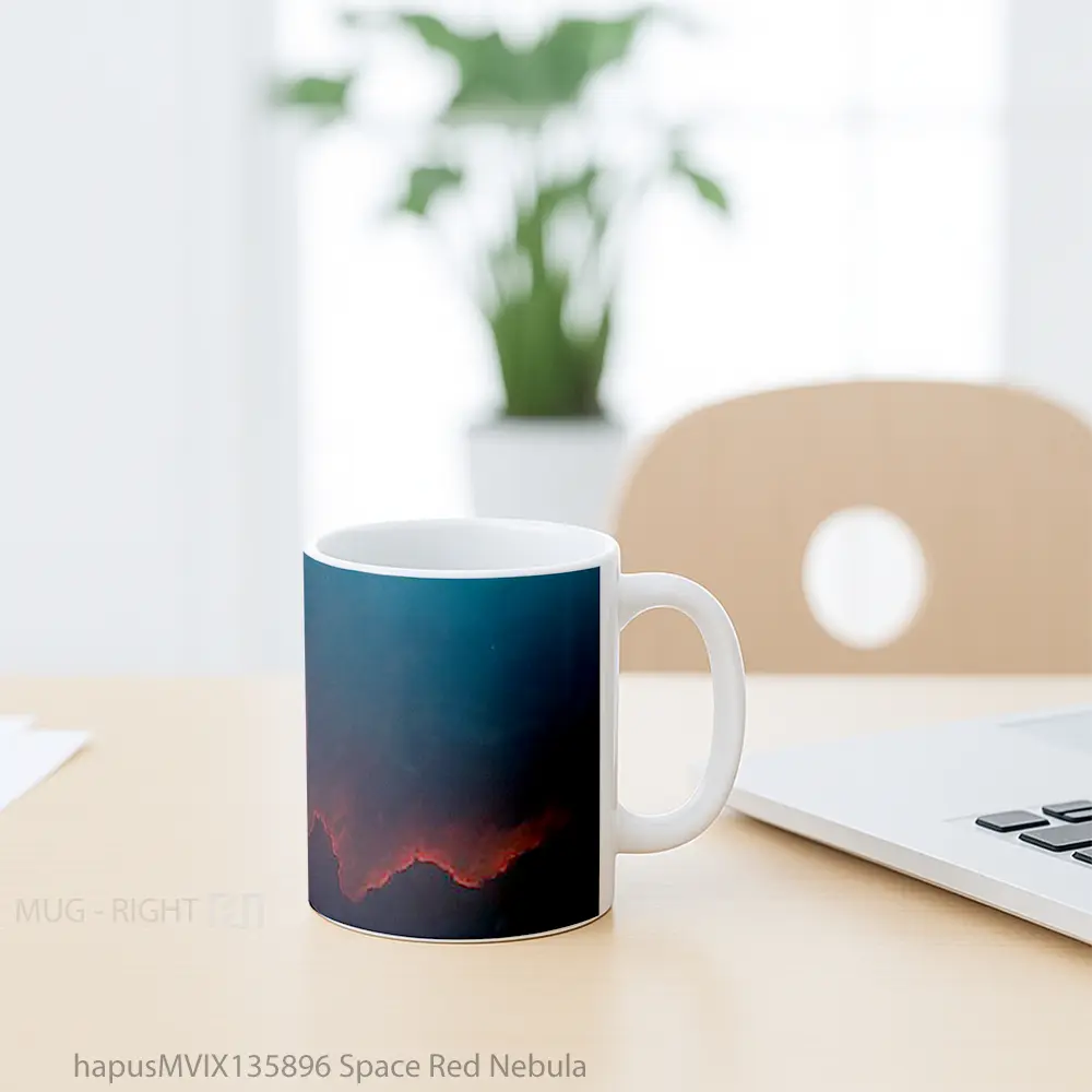 Mug Space Red Nebula Gelas Astronomi - All-side / Desain