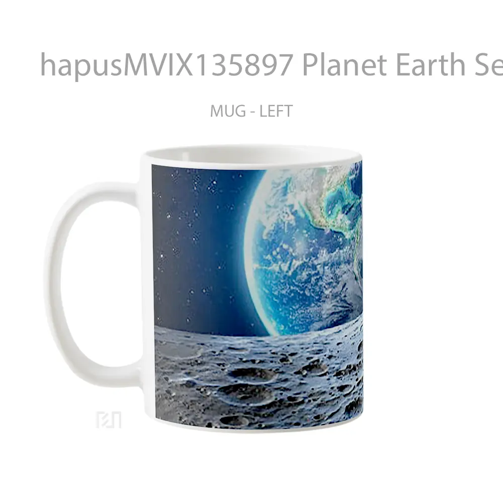 Mug Planet Earth Seen From The Moon Gelas Astronomi - All-side / Desain