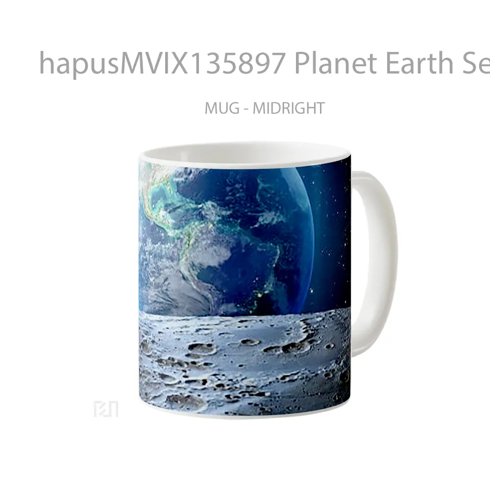 Mug Planet Earth Seen From The Moon Gelas Astronomi - All-side / Desain