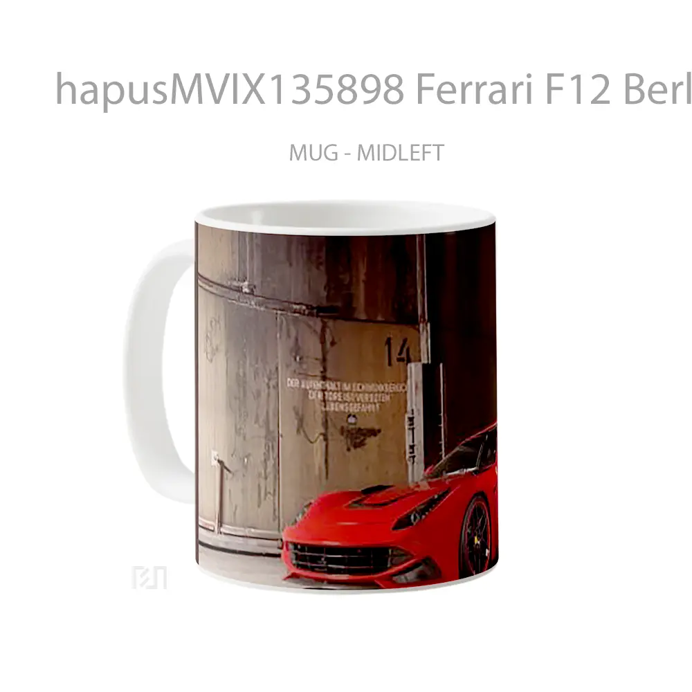 Mug Ferrari F12 Berlinetta Novitec Rosso N Largo Cangkir Mobil - All-side / Desain