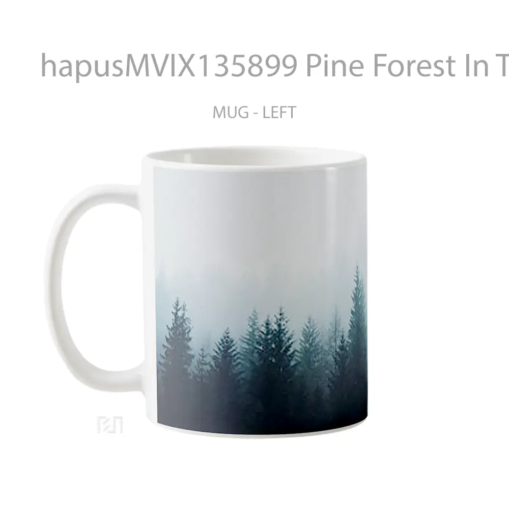 Mug Pine Forest In The Mist Gelas Pemandangan Alam - All-side / Desain