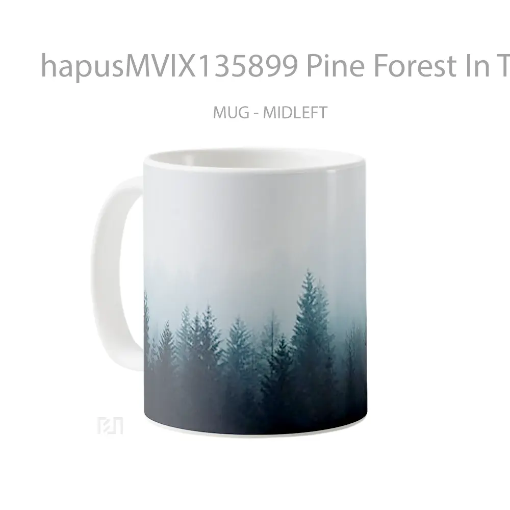Mug Pine Forest In The Mist Gelas Pemandangan Alam - All-side / Desain