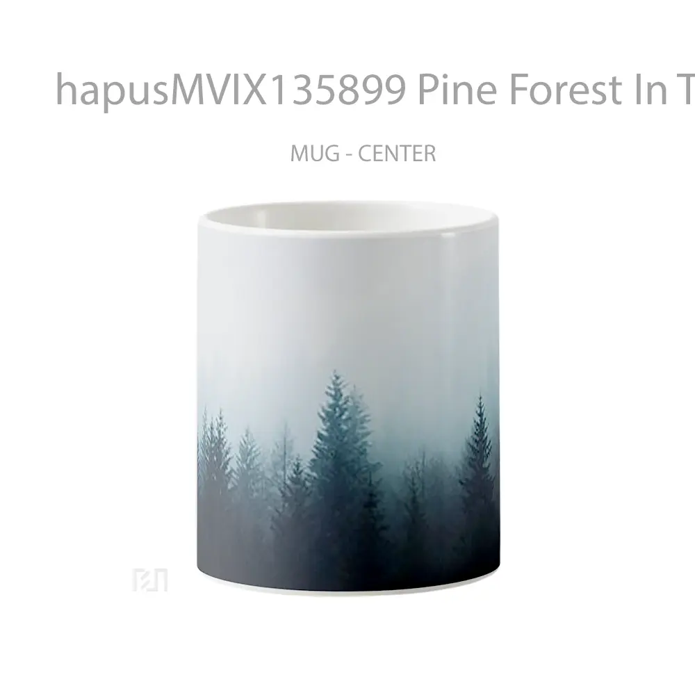 Mug Pine Forest In The Mist Gelas Pemandangan Alam