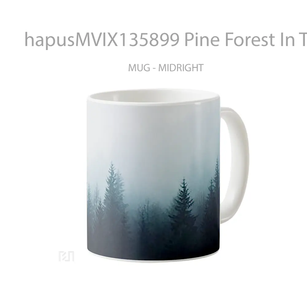 Mug Pine Forest In The Mist Gelas Pemandangan Alam - All-side / Desain