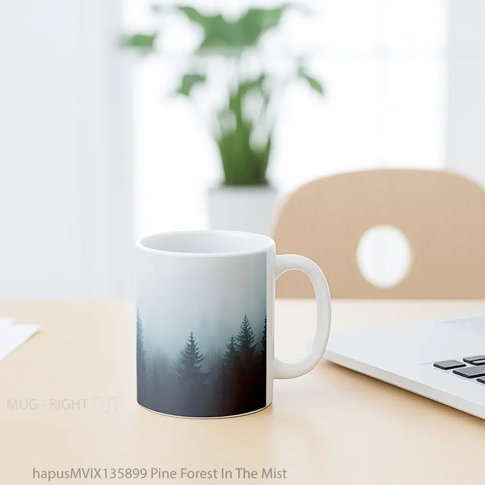 Mug Pine Forest In The Mist Gelas Pemandangan Alam - All-side / Desain